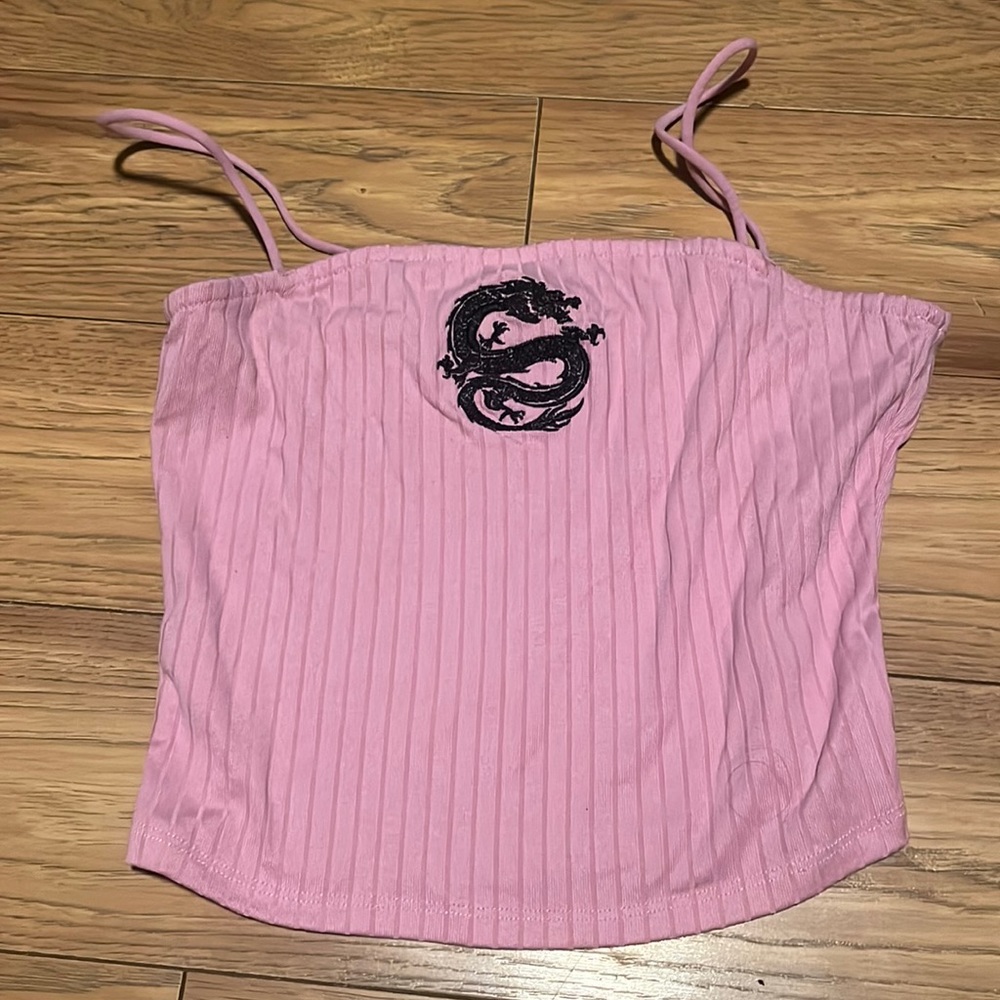 pink crop top